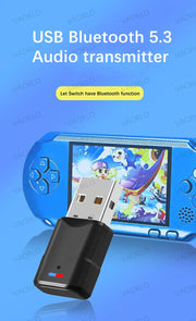 for PS5 PS4 TV Computer Bluetooth Headset Wireless Audio Transmitter Bluetooth 5.3 Audio Adapter Driver-free/Plug and Play