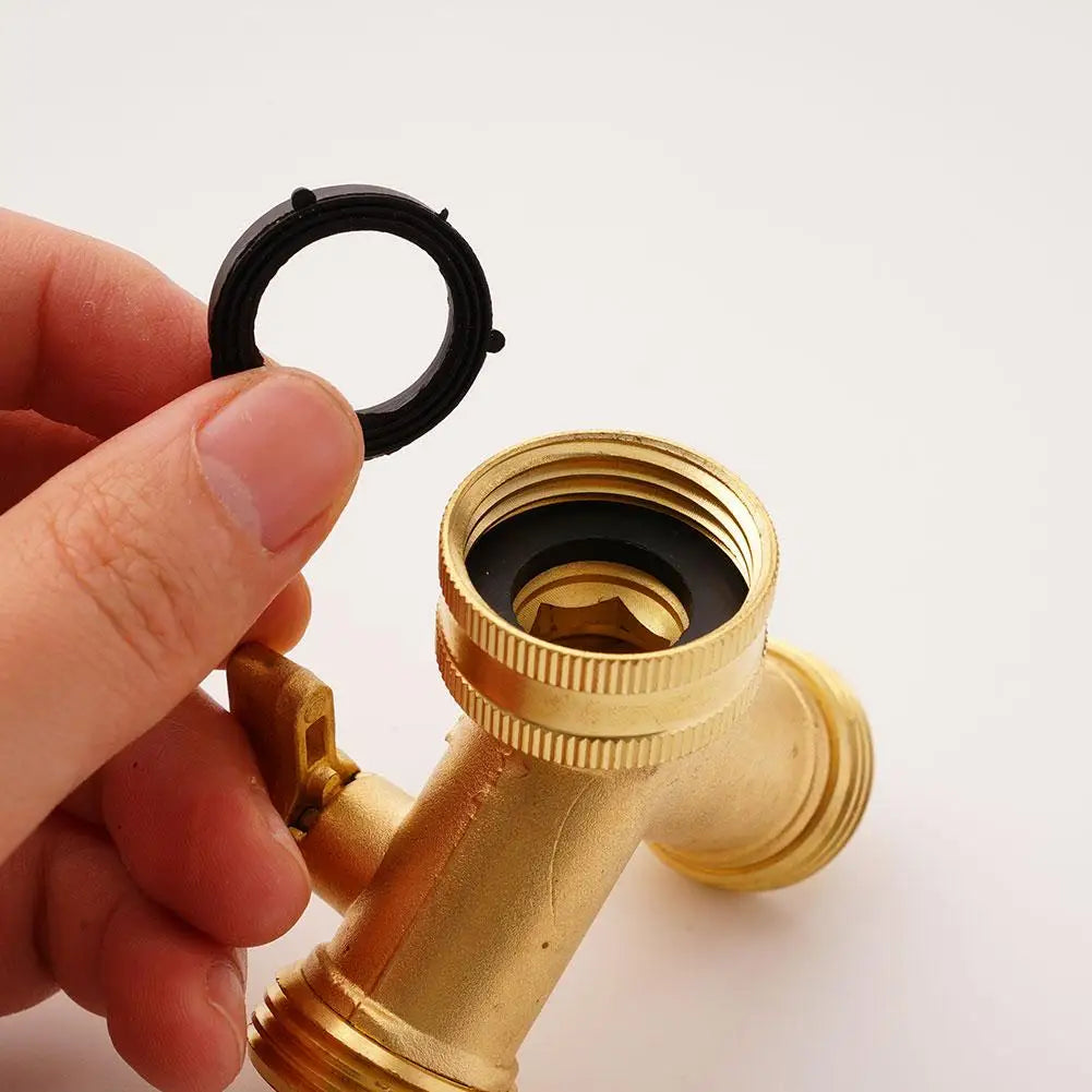 Garden Tools Copper Connector Copper 3/4 Garden Hose Water Y-tee Faucet Splitter Adjustable Control Splitter Flow Connector