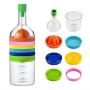 Plastic 8 in 1 Kitchen Tool Ginger Grater Squeezer Vegetable Cutter Opener Fruit Slicer Bottle-Shaped Kitchen Gadget Set Kitchen
