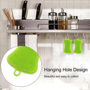Kitchen Silicone Sponge Dish Washing Scrubber Household Dishes Cleaning Sponge Kitchen Gadgets Brush Accessories