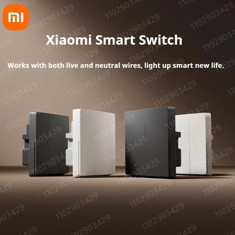 Xiaomi Smart Switch Wall Switch Double Key Dual Control Live Neutral Line Work For Smart Light Remote Control Switch Mi Home New