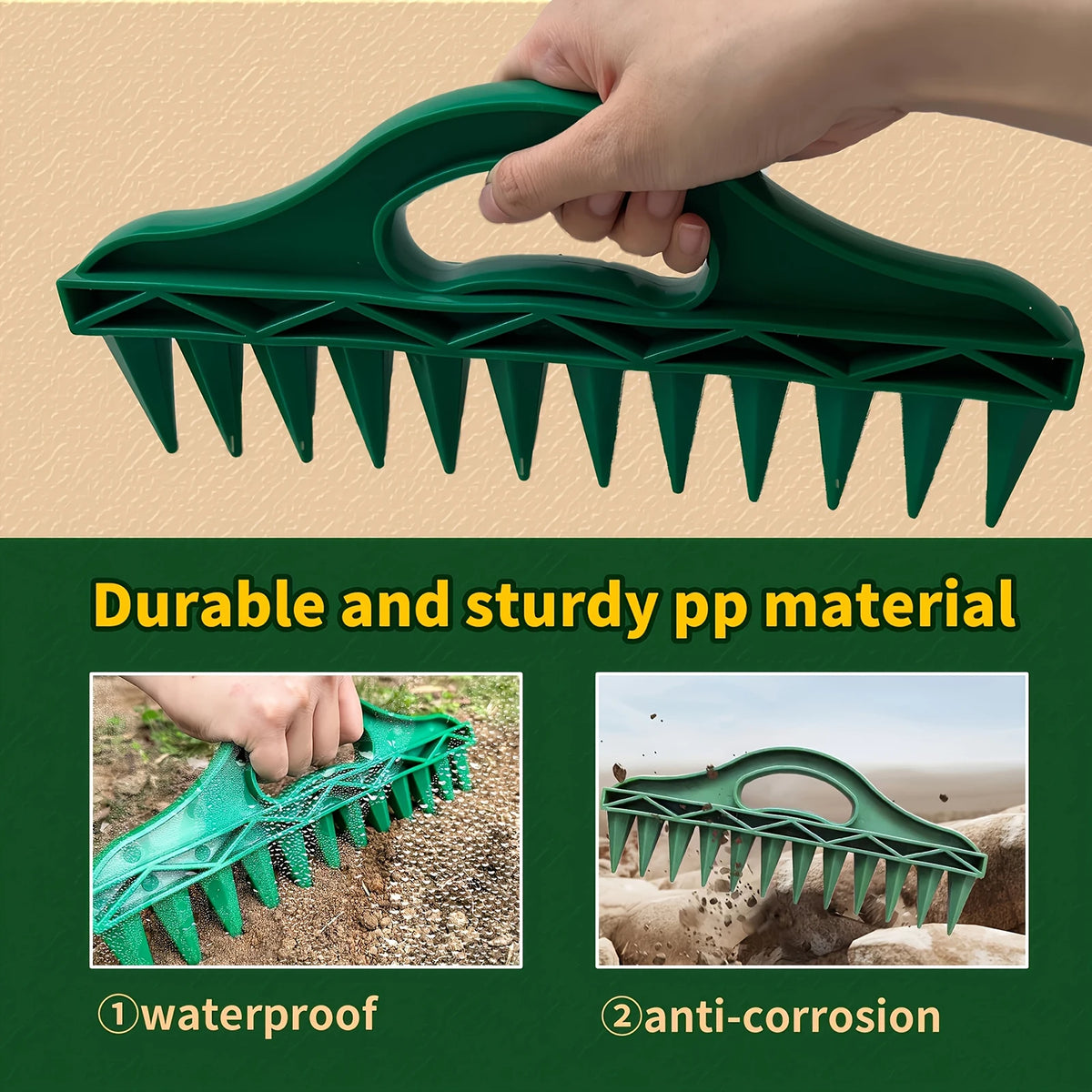 Garden Seed Seeder Durable Plastic Hand Dibbler Garden Seeder Tool 12-Hole Fast Seeding Waterproof Planting Aid Garden Tools
