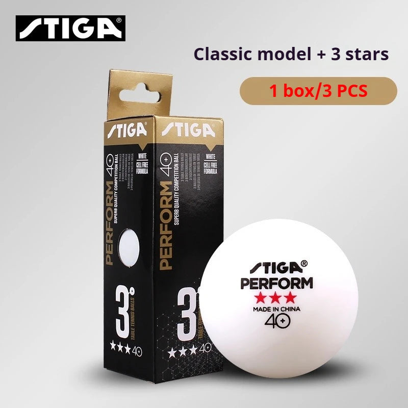 STIGA 3 Stars 40+ Table Tennis Balls ITTF ABS New Material Seamed Ping Pong Balls High Elasticity Durable Training Match Balls