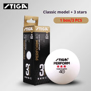 STIGA 3 Stars 40+ Table Tennis Balls ITTF ABS New Material Seamed Ping Pong Balls High Elasticity Durable Training Match Balls