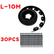 10M Landscape Edging Kit Fixed Garden Barrier Lawn Grass Plastic Edging Border Edging Garden Edging Coil for Lawn Yard Pathway