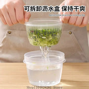 Kitchen onion, ginger, garlic circular storage box, household portable refrigerator with lid, fruit storage box, food drain box