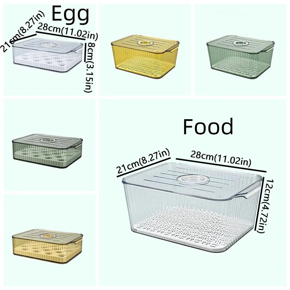 Food-Grade Refrigerator Storage Box Transparent with Lid Food Storage Containers Plastic Stackable Kitchen Organizer Camping