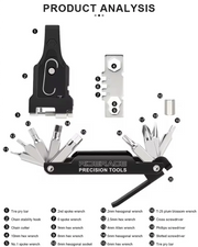 Bicycle Multi Tools For Bike Repair Tool 20 in 1 Portable Chain Splitter Cutter Hex Spoke Wrench Screwdriver Multitool