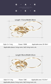 Smart Home Modern Round Design LED Ceiling Chandelier For Living Room Restaurant Bedroom Circle Rings Lighting Fixture Luminaire