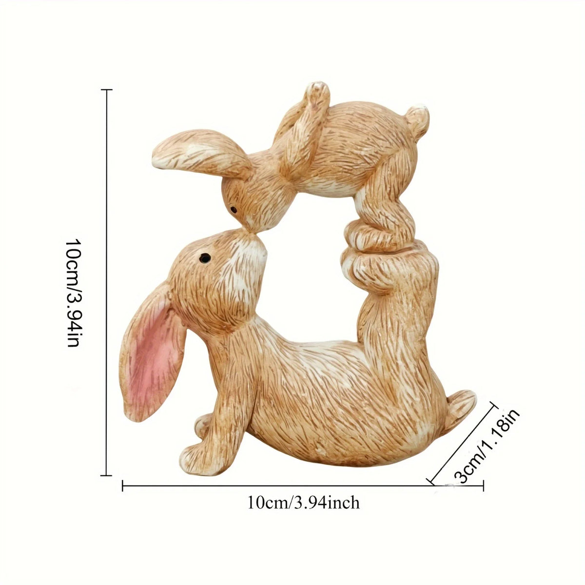 Garden Resin Kissing Bunny Statue Outdoor Garden Bonsai Store Decoration Animal Sculpture for Desk Garden Decor Ornament