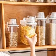 Food Storage Containers  with Measuring Cup Moisture-proof Powder Cereal Storage Tank Detergent Plastic Airtight Kitchen Items