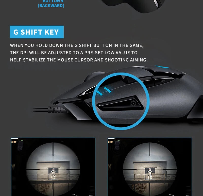 Logitech G402 Wired Mechanical Programmable Gaming Mouse for PC and Laptop Players (especially those playing PUBG)