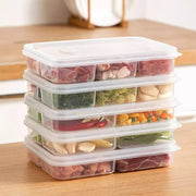 Refrigerator Storage Box 4/6 Grid Food Vegetable Fruit Storage Box Fridge Organizer Drain Basket Meat Onion Ginger Clear Crisper