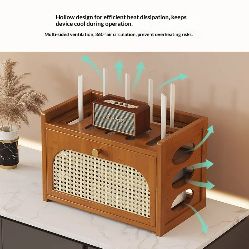 Living Room Wi-Fi Router Storage Rack, Home Tv Storage Box, Multi-Tiered Storage Rack, Office Storage Rack