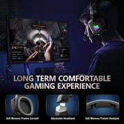ONIKUMA Gaming Headphones with Flexible HD Mic RGB Light Surround Sound Over-Ear Wired Headset Gamer for PC