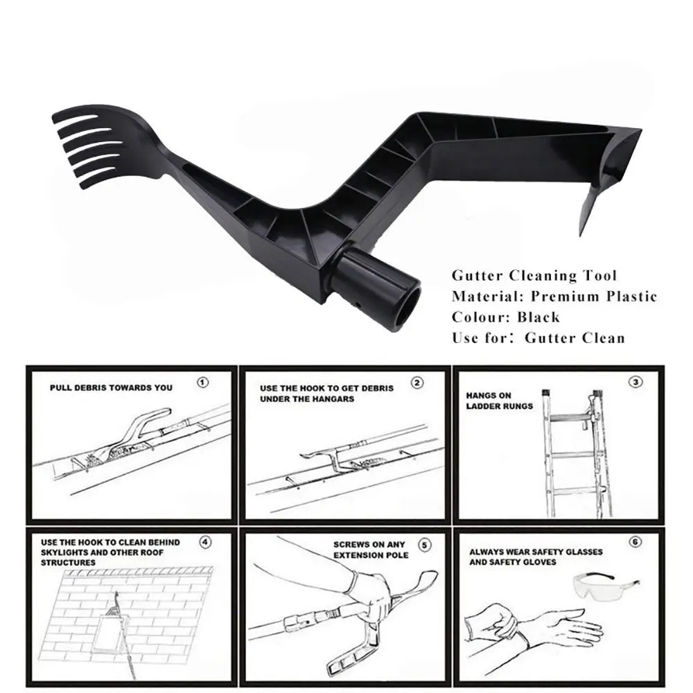 Garden Ergonomic Scoop Gutter Cleaning Cleaning Rake Roof Cleaning Tool Gutter Tool