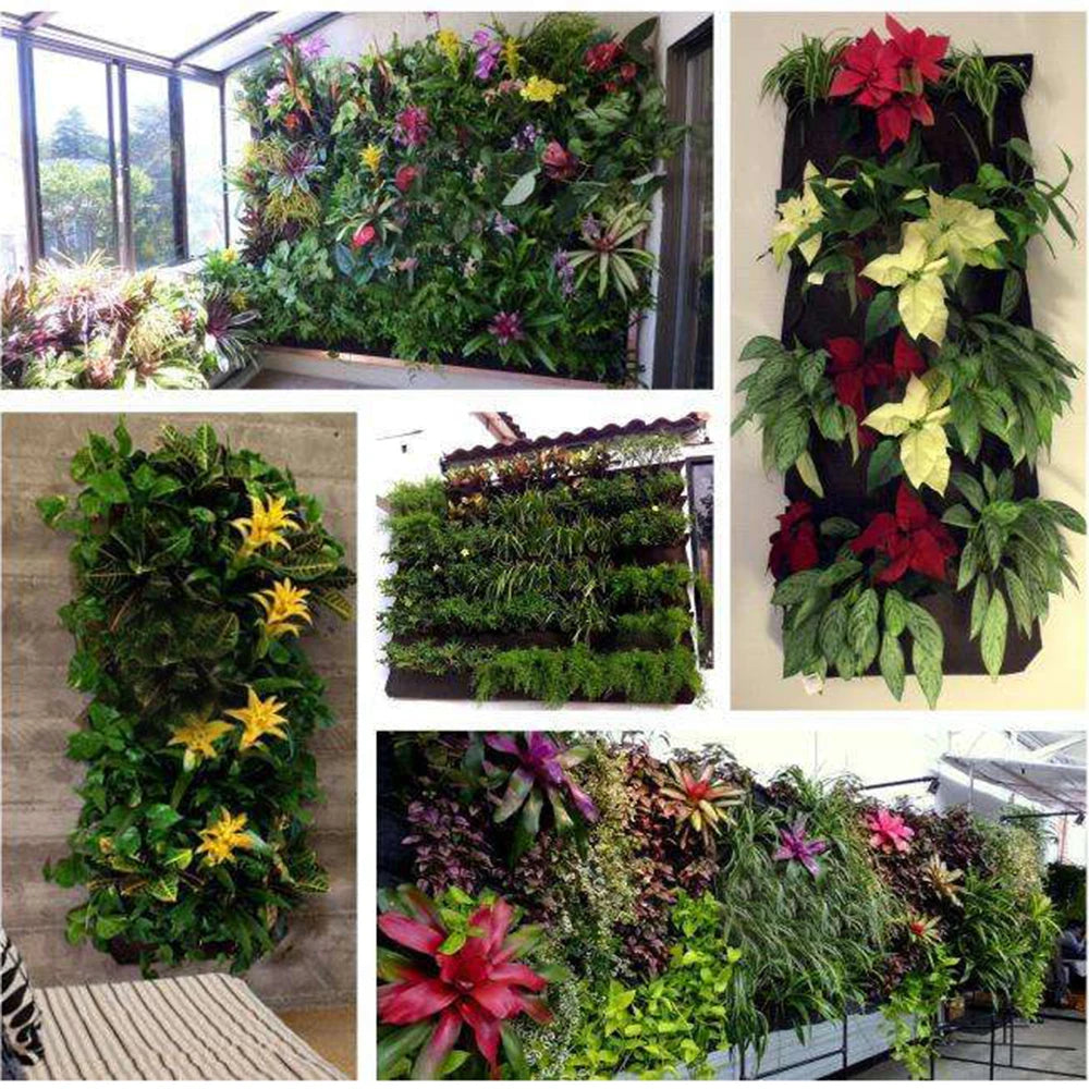 Garden Green Wall 18 Pockets Planting Bag  Vertical Wall Planter Garden Balcony Plant Grow Bag Gardening Accessory Herb