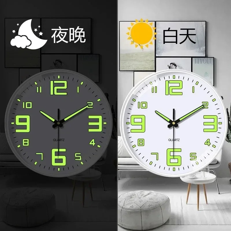 living room wall clock light luxury modern simple quartz clock hanging wall  household clock free punching atmosphere quiet