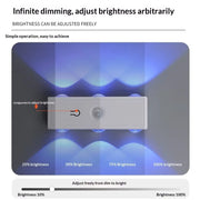 Smart Magnetic LED Wall Lamp with Motion Sensor Night Light 3 Color/Multicolor USB-Powered for Bedroom Living Office Wardrobe