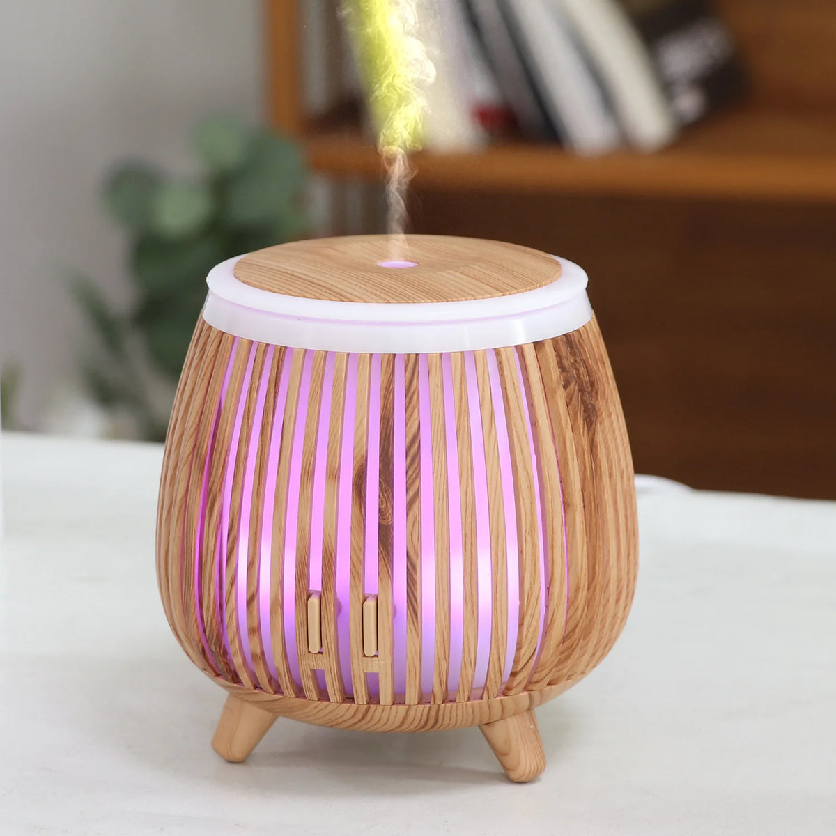 Air diffusers home idea household supplies decorative lights wood grain design mini desktop aromatherapy diffuser humidifier