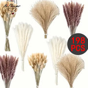 210 Pieces Bohemian Decoration in Dry Pampa Herb Lavender and Rustic Eucalyptus Home Decoration Wedding Room and Table Decor