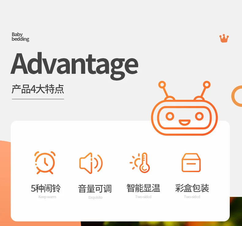 2025 Robot Smart Alarm Clock Led Wake-up Light Luminous Snooze Living Room Bedroom Desk Clock Children's Gifts Home Decoration