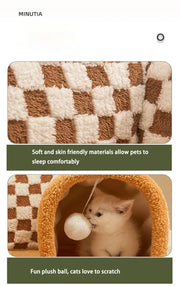 Cat Bed Can Play Cat Tunnel Dog House Bed Kitten Dog Basket Bed Cute Cat House Home Mat Pet Kennel Products Cama Para Gatos