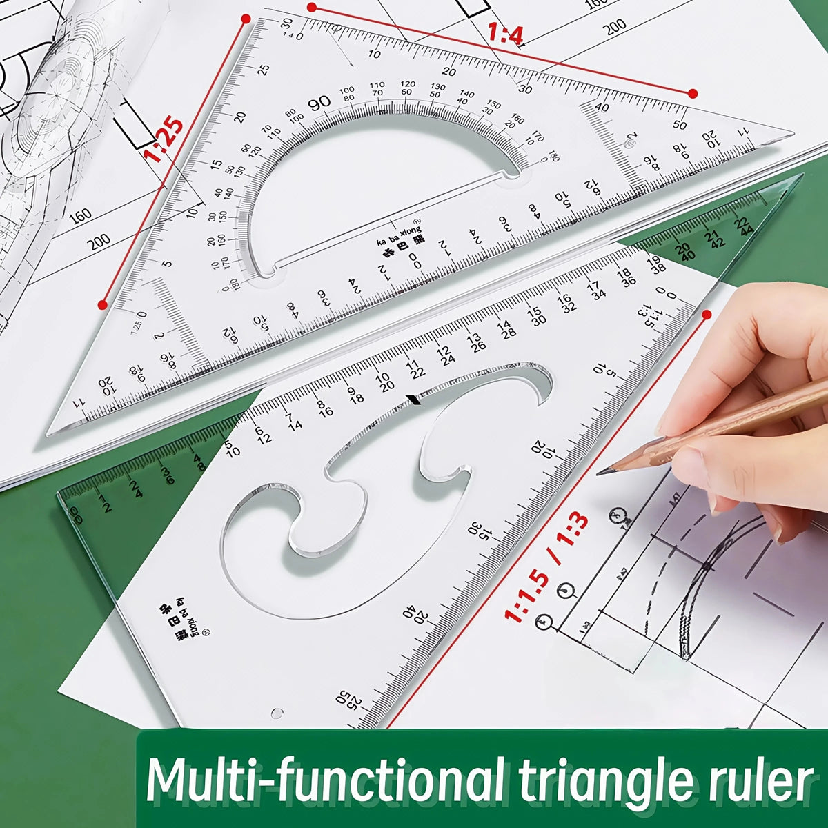Engineering Tool Set, Precision Measuring Instrument Kit, Durable Stainless Steel, Engineering, Physical and Technical Drawing