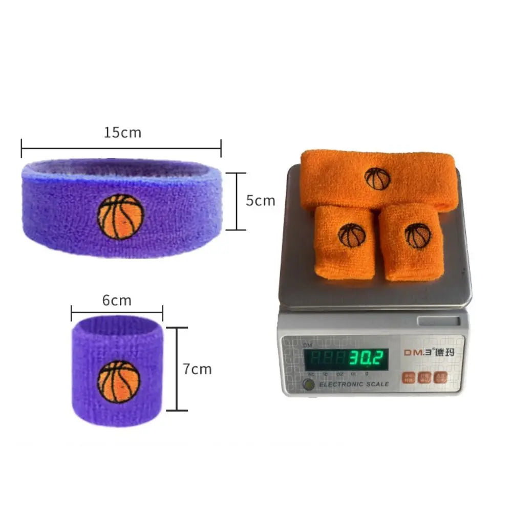 Football Fitness Colorful Cotton Sport Wrist Protector Kid Wristbands Running Headband Sports Sweatband