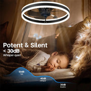 IRALAN Smart Ceiling Fan With Lights Remote Control Bedroom Decor Ventilator Lamp 6-speed wind speed led Circulator fan light