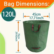 Garden garbage bag heavy-duty with handle, reusable outdoor courtyard garden bag, foldable leaf and garbage recycling bag
