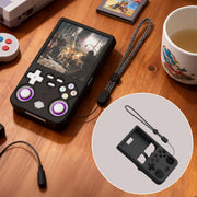 Games Console Soft Cover for R36 Ultra Gaming Accessories Against Scratch and Drop-Black Silicone Protective Case with Lanyard