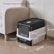 Cat Litter Box with Scoop, Large Foldable Litter Box with Lid, Front Entry Top Exit Kitty Box, Odor Control, Easy To Clean