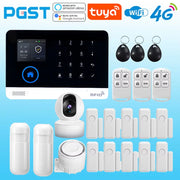 4G wireless security alarm, WIFI smart home alarm system kit, home security protection, compatible with SmartLife PGST-103