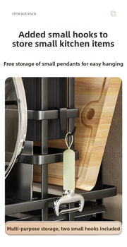 Kitchen Knife Holder Wall Mounted Multifunctional Storage Rack Countertop Cutting Board Rack Cage Tool Storage Rack