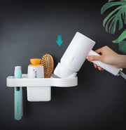 Home Accessory Set Storage Shelf, Holder for Storing Hair Dryer, Curling Iron, Bathroom Organizer