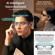 New 800W HD Camera Smart Glasses WFl Transmission Bluetooth Call AI Intelligent Voice Assistant Object Recognition Sun Glasses