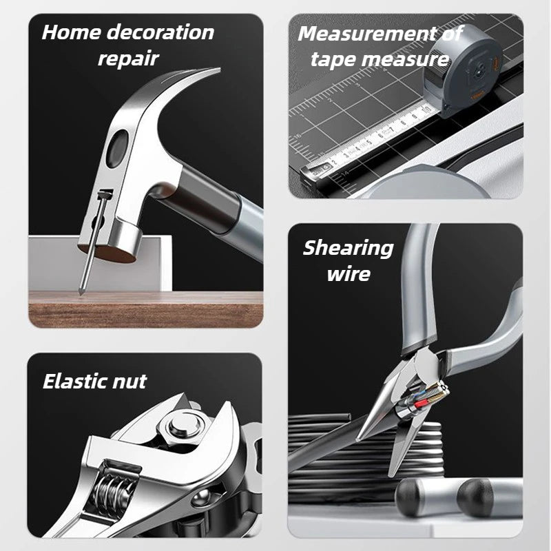 Household Hand Tool Set Multipurpose Maintenance Pliers Wrench Electric Screwdriver Portable Universal Tool Combination