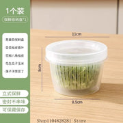 Kitchen onion, ginger, garlic circular storage box, household portable refrigerator with lid, fruit storage box, food drain box