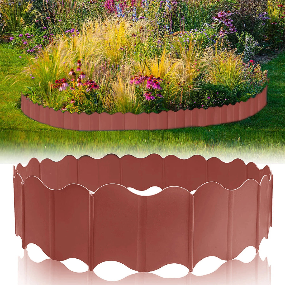 15x14cm Fixed Garden Barrier Lawn Grass Plastic Garden Edging Border Landscape Edging Garden Edge Kit Barrier To Easy Install