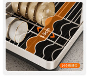 Kitchen Dish Draining Rack, Home Bowl and Plate Organizer, Countertop Storage Shelf, Multifunctional Dishware Organizer