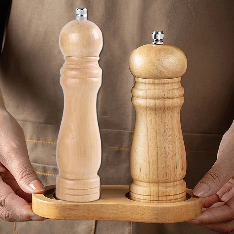 Kitchen Essential Wood Pepper Mill,Adjustable Grinder for Fresh Flavor,CeramicMechanism,Perfect Housewarming or Host Gift,3Sizes