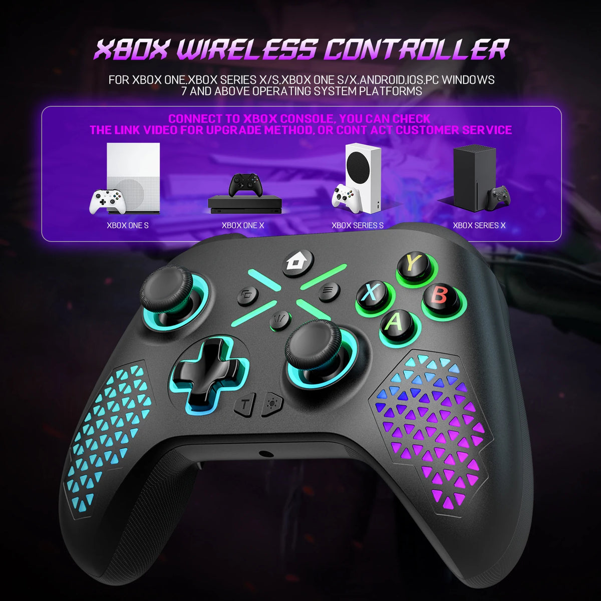Wireless Gaming Controller For Xbox One ,Xbox Seris S ,X Console Window 7 8 10 pc With Dual Vibra/Six Axis Multi Game Joystick