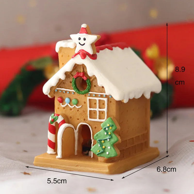 Creative Christmas House Ornaments Micro Landscape Decorations For Office Desks Small Figurines Home & Garden Decor
