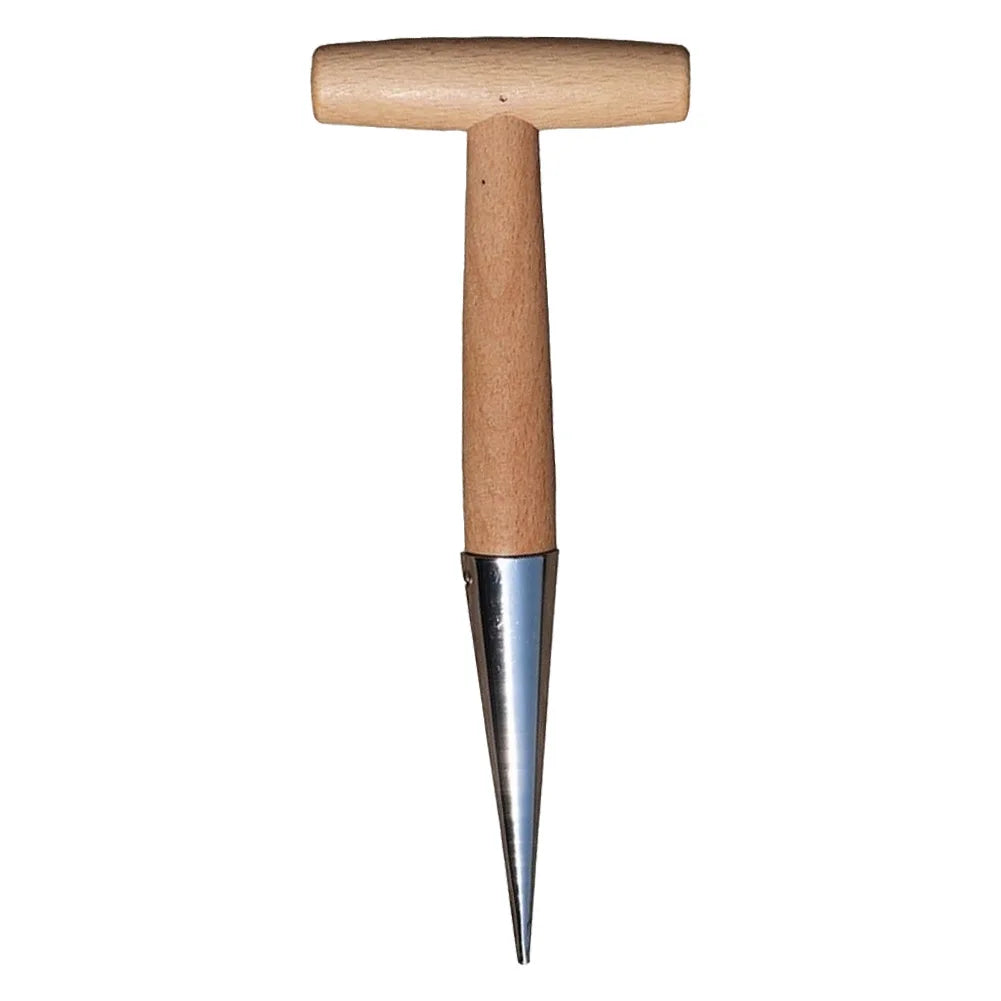 Hand Dibber Garden Tool Stainless Steel Garden Dibber With Wood Handle for Sowing Transplanting Planting Bulb Digging