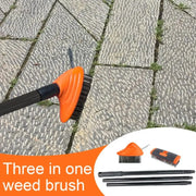 Adjustable Handle Weed Remover Tool 3 In 1 2 Brush Head Weeding Brush Manual Crevice Replaceable Brush Heads Gardening Tool