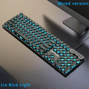 Eweadn GX330 Wired Keyboard Mouse Set Retro Punk ABS Keycaps Gaming Keyboard Mouse Headphones family Office PC Gamer Laptop Gift