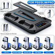 for PlayStation 5 Console Cooling Station With Dual Controller Charging Station for PS5/PS4/Slim/Pro Charger Built-in