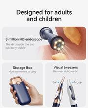 Upgraded Smart Visual Ear Wax Cleaner With Camera 800W HD Endoscope Multi-Functional Visual Ear Cleaning Tool Includes Storage