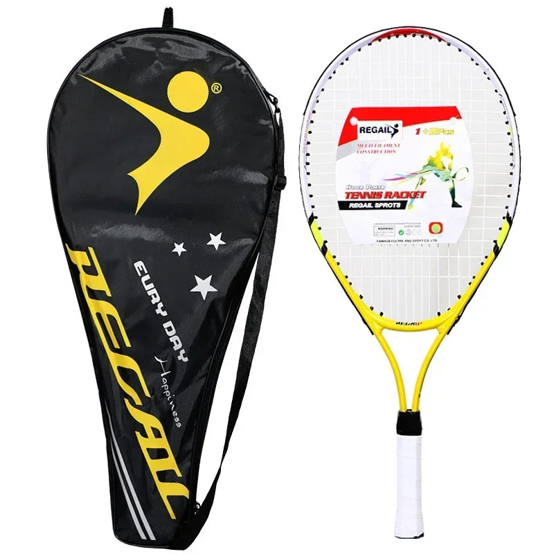 Hot Sale 23 Inch Special Tennis Racket for Teenagers Aluminum Alloy Tennis Racket Strong Nylon Wire for Children's Training 1pcs